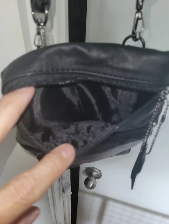 Leather Works Black Leather Crossbody Bag with Zip Pockets - Picture 6 of 9